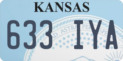KS license plate 633IYA
