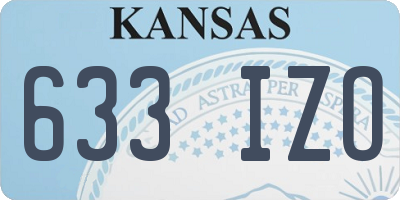 KS license plate 633IZO