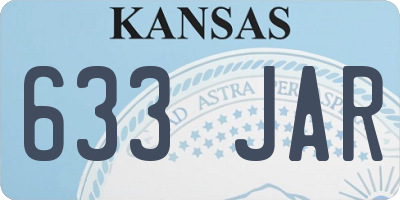 KS license plate 633JAR