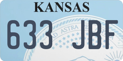 KS license plate 633JBF