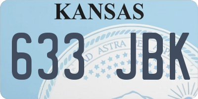 KS license plate 633JBK