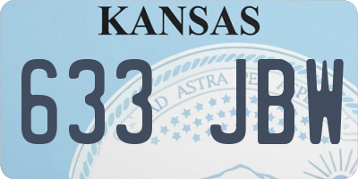 KS license plate 633JBW