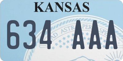 KS license plate 634AAA