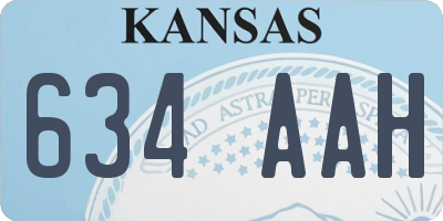 KS license plate 634AAH