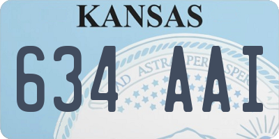 KS license plate 634AAI