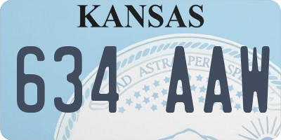 KS license plate 634AAW