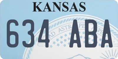 KS license plate 634ABA