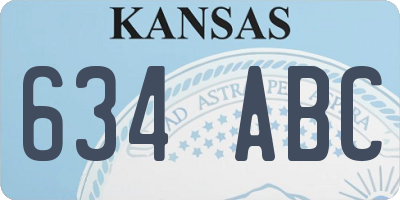KS license plate 634ABC