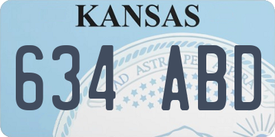 KS license plate 634ABD