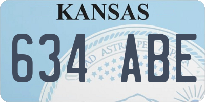 KS license plate 634ABE