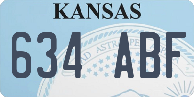 KS license plate 634ABF