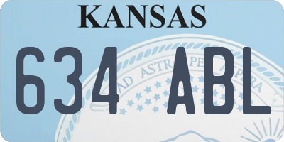 KS license plate 634ABL