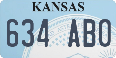 KS license plate 634ABO