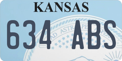 KS license plate 634ABS