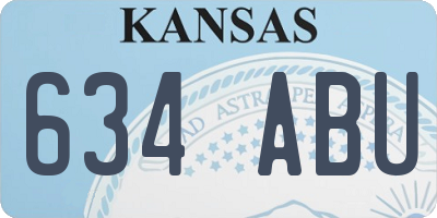 KS license plate 634ABU