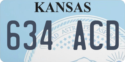 KS license plate 634ACD
