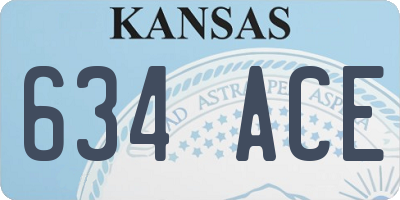 KS license plate 634ACE