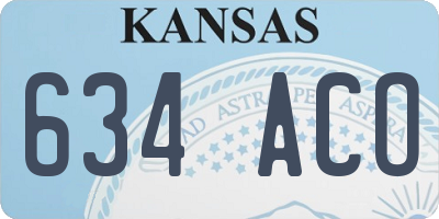KS license plate 634ACO