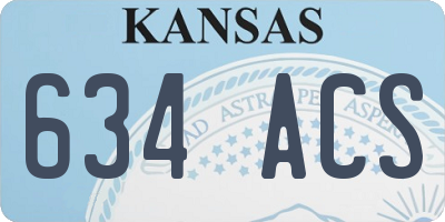 KS license plate 634ACS