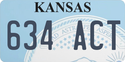 KS license plate 634ACT