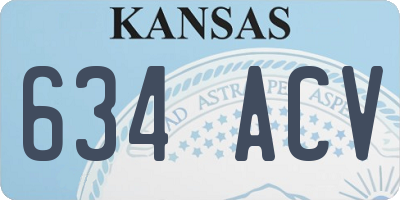 KS license plate 634ACV