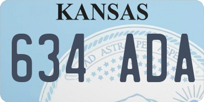 KS license plate 634ADA