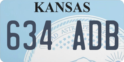 KS license plate 634ADB