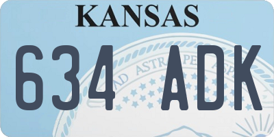 KS license plate 634ADK