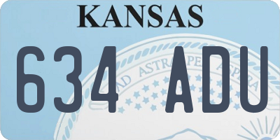 KS license plate 634ADU