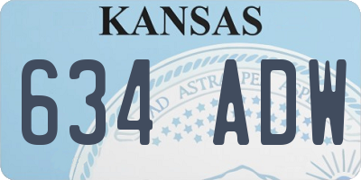 KS license plate 634ADW