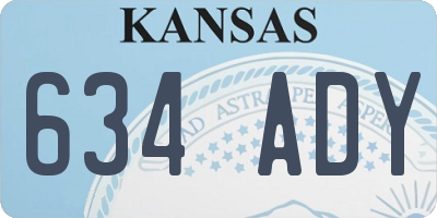 KS license plate 634ADY