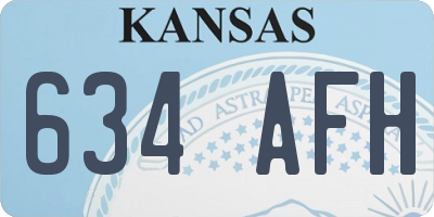 KS license plate 634AFH
