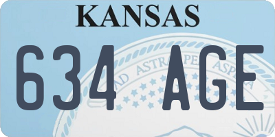 KS license plate 634AGE