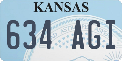 KS license plate 634AGI