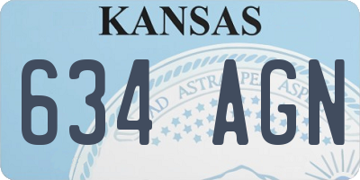 KS license plate 634AGN