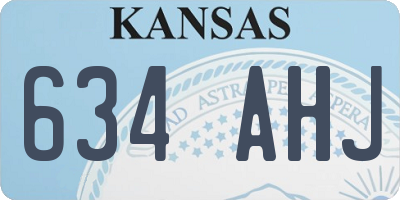 KS license plate 634AHJ