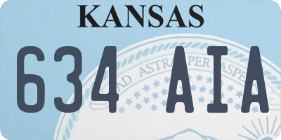 KS license plate 634AIA