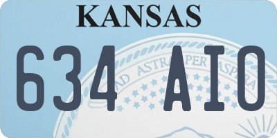 KS license plate 634AIO