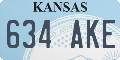 KS license plate 634AKE