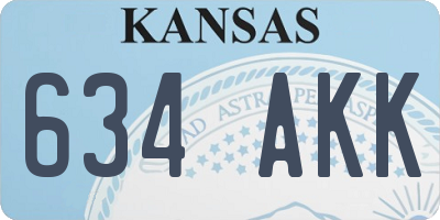 KS license plate 634AKK