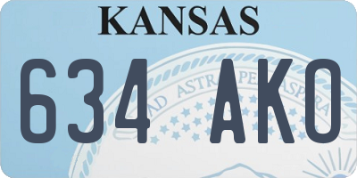 KS license plate 634AKO