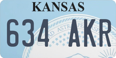 KS license plate 634AKR