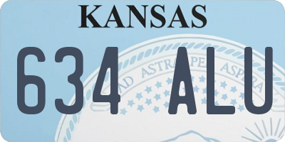 KS license plate 634ALU