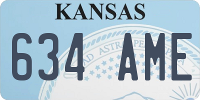 KS license plate 634AME