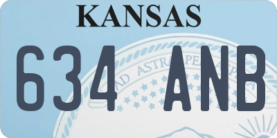 KS license plate 634ANB