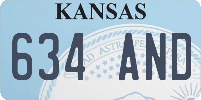 KS license plate 634AND