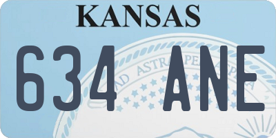 KS license plate 634ANE