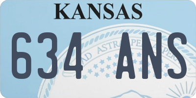 KS license plate 634ANS