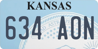 KS license plate 634AON