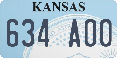 KS license plate 634AOO